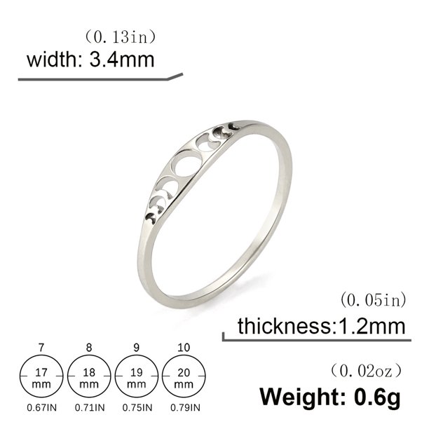 1pc Stainless Steel Moon Phase Ring - Unique and Elegant Men's Jewelry