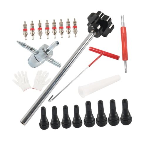 Ioensy - Kit De Herramientas De Instalación De Válvula De Neumático De Cambio Rápido, Herramienta De Instalación Para Camión, Motocicleta, Coche, Negro, 22 Piezas