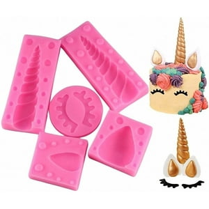 Genérico - Pack X7 Moldes De Silicona Molde De Fondant Molde Unicornio
