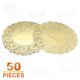 thumbnail image 3 of Uxcell 50 piezas de tapetes de papel de encaje de 4.5 pulgadas, redondos, desechables, decorativos, dorados, para decoración de alimentos, pasteles, postres, bodas, cumpleaños, 3 of 7