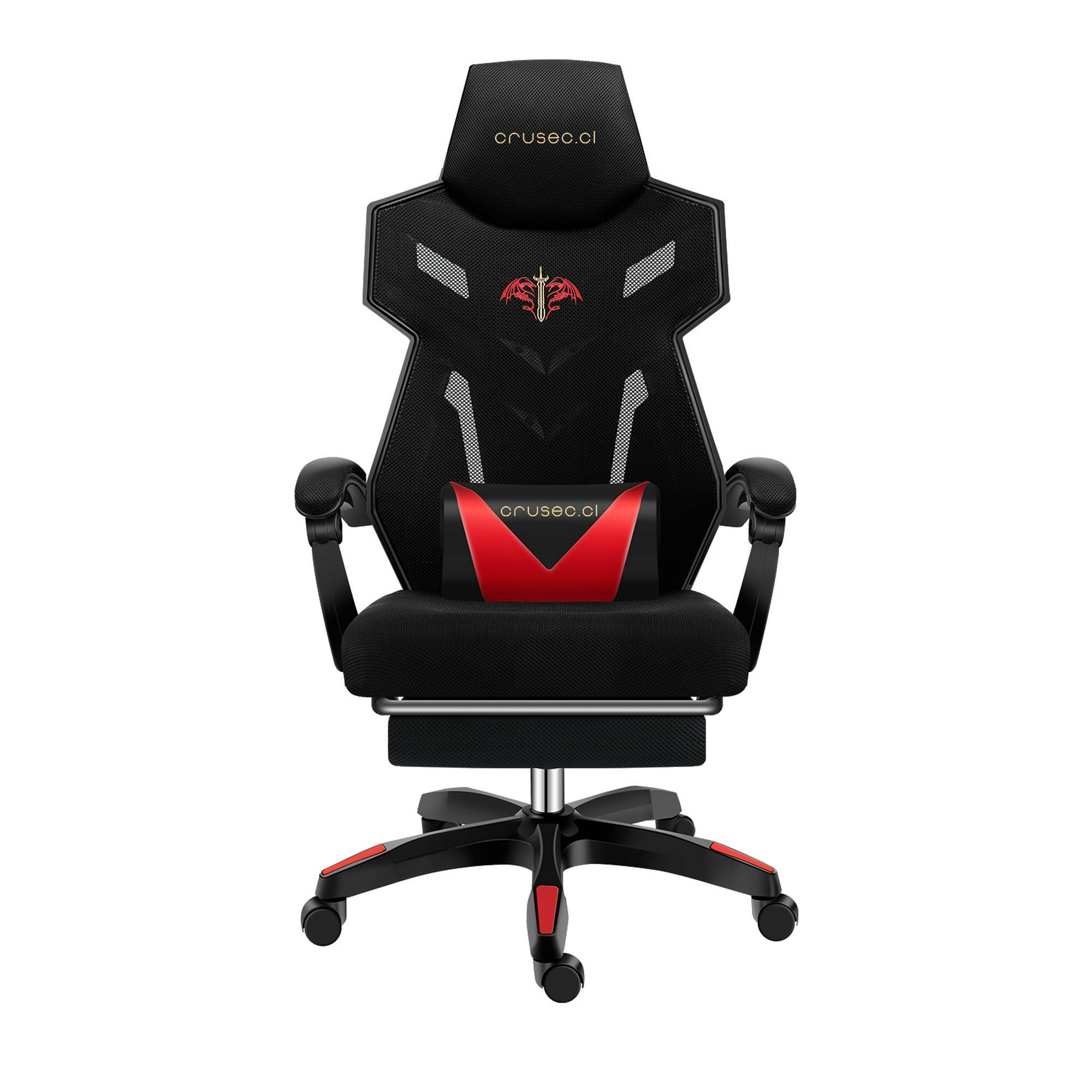 Crusec - Silla Gamer Reclinable Con Reposapiés Moderna Ergonómica