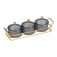 Bothyi - Platos Para Aperitivos Contenedor De Almacenamiento Bandeja De Frutas Para Encimera 3 Tazones Gris