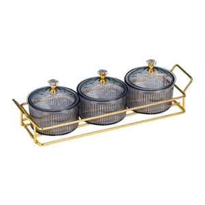 Magideal - Cuenco Nórdico Dividido Para Servir Postre De Lujo Plato Divisorio Organizador Para Servir Caddy Plato Para Servir Para El Hogar Encimera Caddy Frutas 3 Cuencos Gris