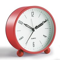 Reloj Despertador Analógico Jall 10 Cm Luz Nocturna Silencioso Rojo