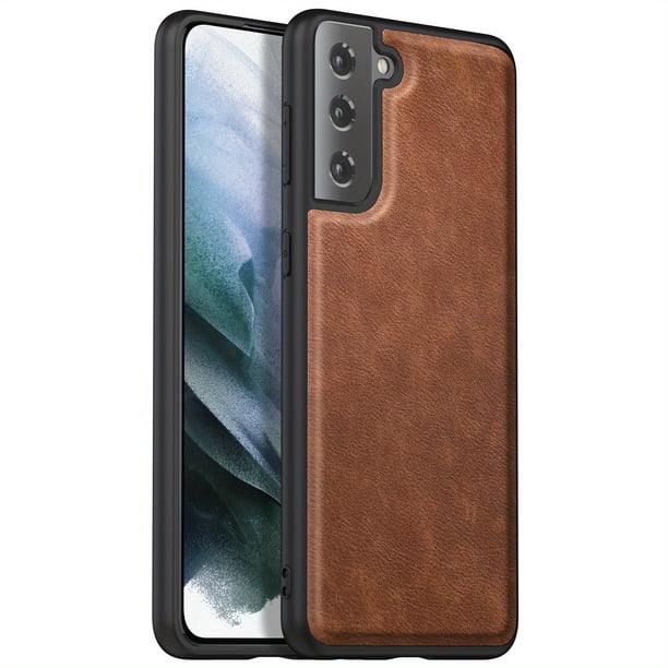 Premium Business Retro Style Back Cover Artificial Leather Case, Full Wrap Ultra-thin TPU Shock Absorption Fashion Anti-fingerprint, For, Samsung Galaxy S21 5G /S21 Plus + 5G/S21 Ultra 5G Phone Case