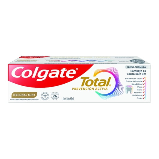Crema Dental Anticaries Con Flúor Pasta Dental Colgate Total Clean Mint Total Original Mint