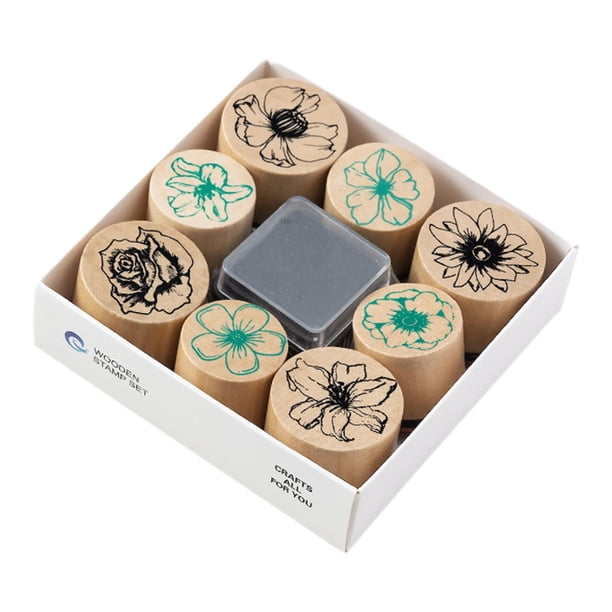 Juego De Sellos De Madera Creativos Para Planificador Diario, Suministros De Papelería, álbum De Fotos, Flor
