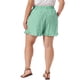 thumbnail image 3 of Agnes Orinda Pantalones Cortos de Boxeador para Mujer Talla Grande, Pantalones Cortos con Volantes, Cintura Elástica, Cordón, Verano, Casual, Lindos, con Bolsillo, 3X Verde Oscuro, 3 of 6