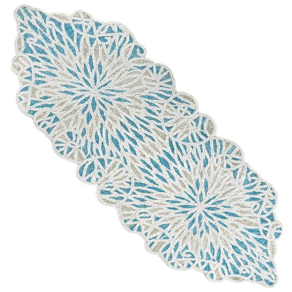 Caminero de Mesa CLEENTABLE 91 cm Azul Cielo y Blanco