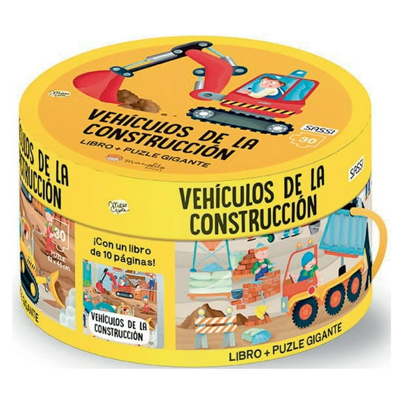Libro y Puzzle Vehiculos De La Construcción