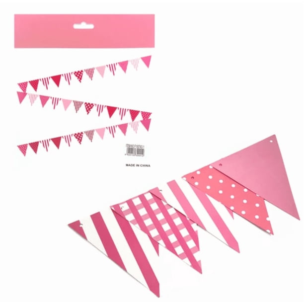 Guirnalda Banderin Triangular Carton Rosada X1 Uni | Lider
