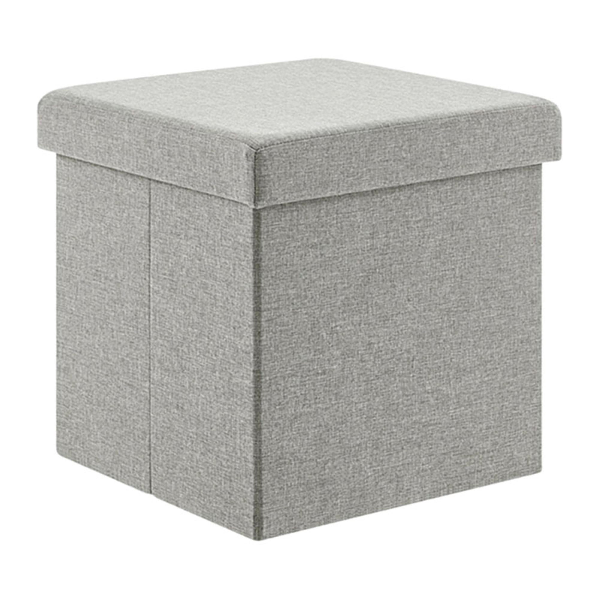 Puff Baul Almacenamiento 38x38x38 Cm Gris