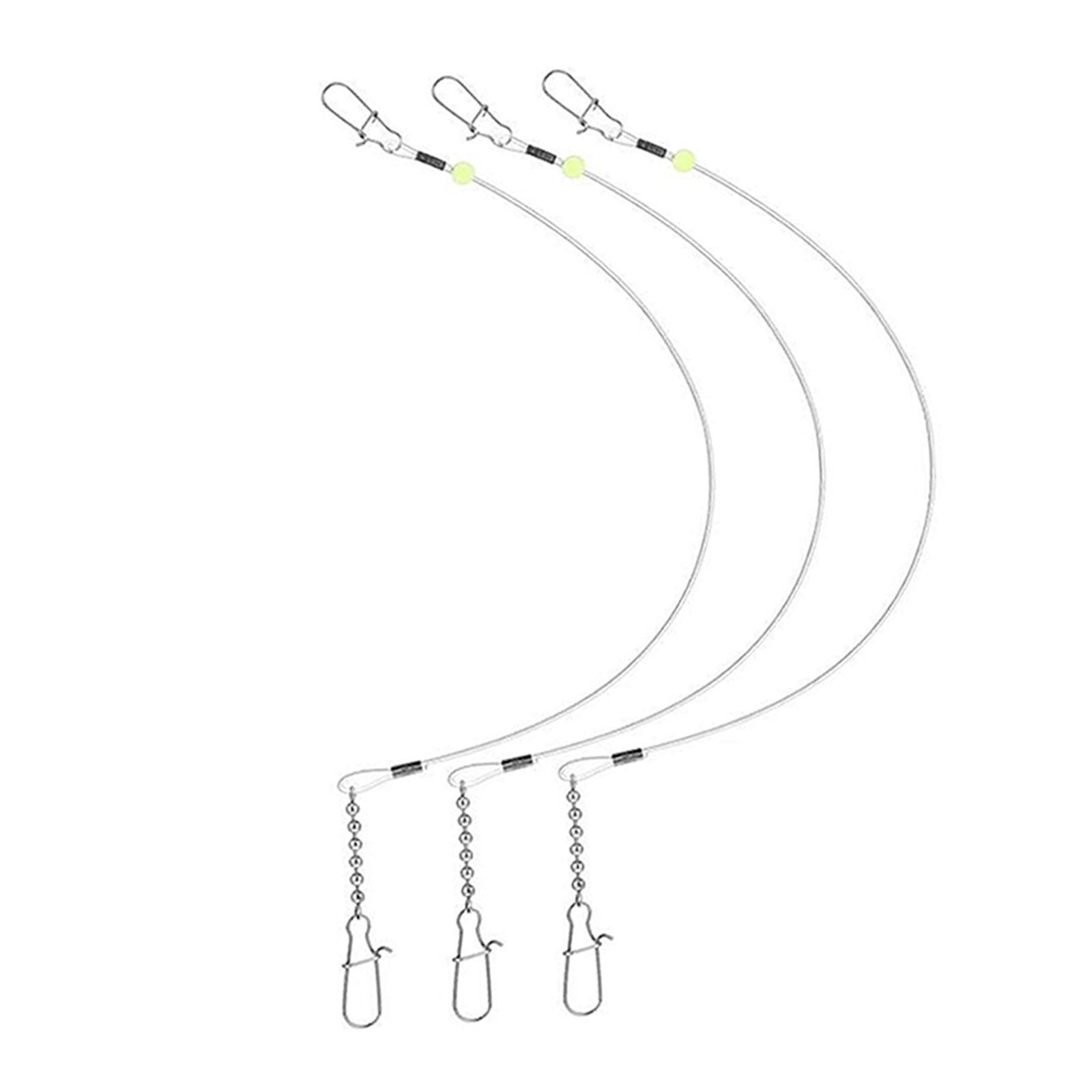 Ioensy - 3 Piezas De Líderes De Pesca, Suministros, Equipo De Pesca, Aparejos Para Adultos, Pescadores, Hombres, 24 Pulgadas