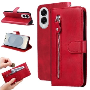 Gangxun - Funda Con Cremallera Para Samsung Galaxy S25 Edge, Carcasa Cartera De Cuero Pu Con Soporte Y Tarjetero