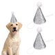 thumbnail image 1 of Sombrero de Cumpleaños para Perros Uxcell, Sombreros Pequeños para Perros Gatos Sombrero de Fiesta de Cumpleaños con Pompones Ajustable Decoración Lentejuelas (Plata, 2 Piezas), 1 of 7