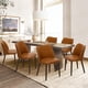 thumbnail image 1 of Sillas de comedor COLAMY, 6 unidades, modernas, de piel sintética, color marrón claro, 1 of 5