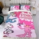 thumbnail image 4 of La Pantera Rosa Conjunto de sábanas temático, trío de piezas, cómodo y amigable con la piel, diseño único, regalo de decoración para el hogar para familiares, amigos y fans,140cm *210cm, 4 of 6