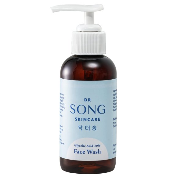 Jabón facial Dr. Song con ácido glicólico 10% AHA, antienvejecimiento y acné, 100 ml