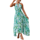 thumbnail image 5 of Vestido floral para mujer, largo de verano, cuello en V, estilo bohemio, elegante, de cintura alta, informal, vintage, para playa., 5 of 5