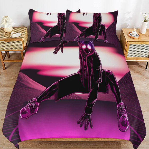Spider Ma-n Across_thepider_Verse Spider Ma-n Bedding Set Sheet Set for Kids Adults,All Season Lightweight Bedding Set for Bedroom Bed Do Bed Sheets