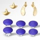 thumbnail image 1 of Kit de tapas metálicas para joysticks y botones traseros compatibles con el mando Edge de PS5 - Cubierta de seta para palanca de pulgar, palanca basculante 3D-Oro Azul, 1 of 6