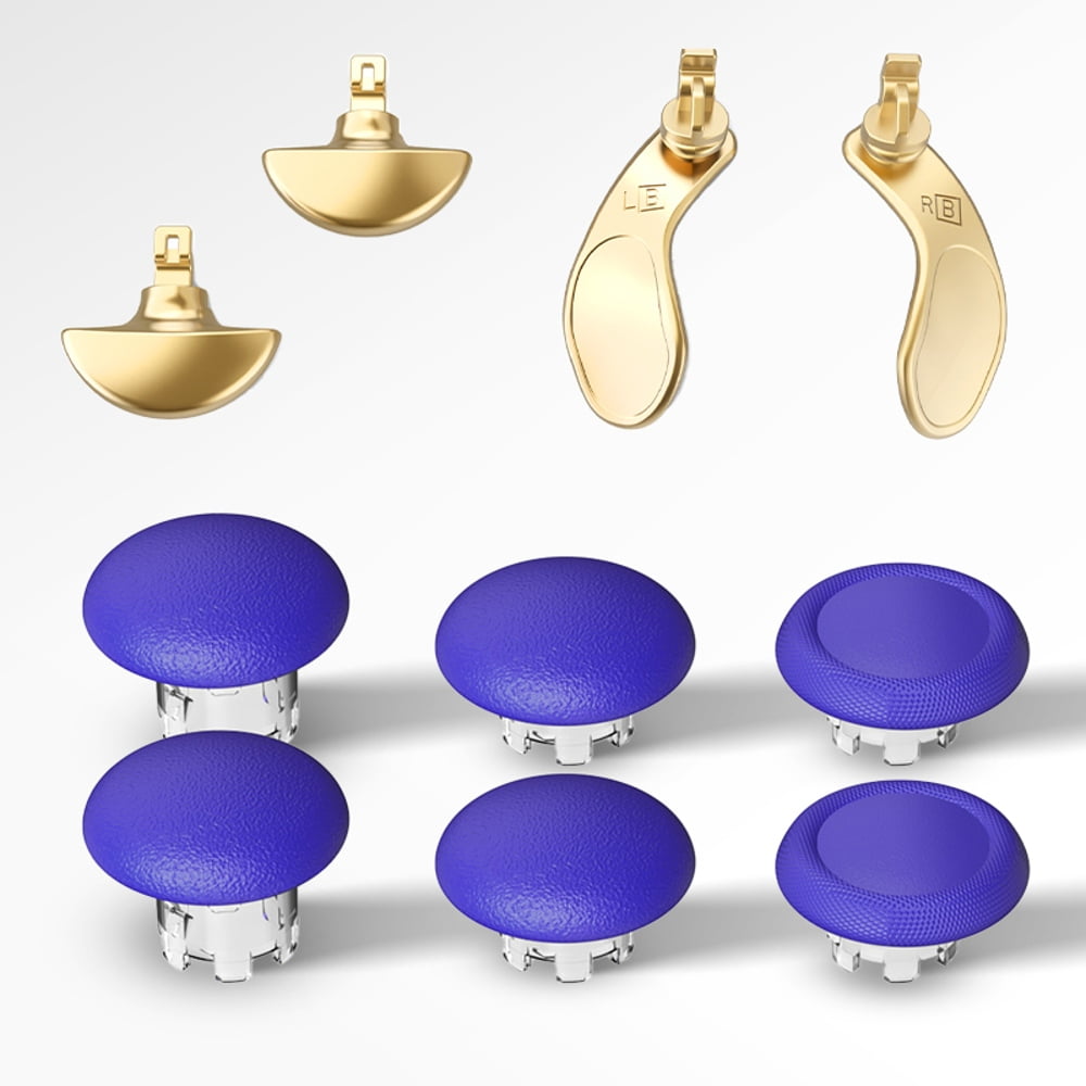 Genérico - Kit De Tapas Metálicas Para Joysticks Y Botones Traseros Compatibles Con El Mando Edge De Ps5 - Cubierta De Seta Para Palanca De Pulgar, Palanca Basculante 3d-oro Azul
