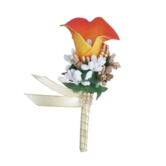 Boda Boutonniere Novia Broche Traje Pin Para Boda Eventos Del Día De San Valentín Naranja