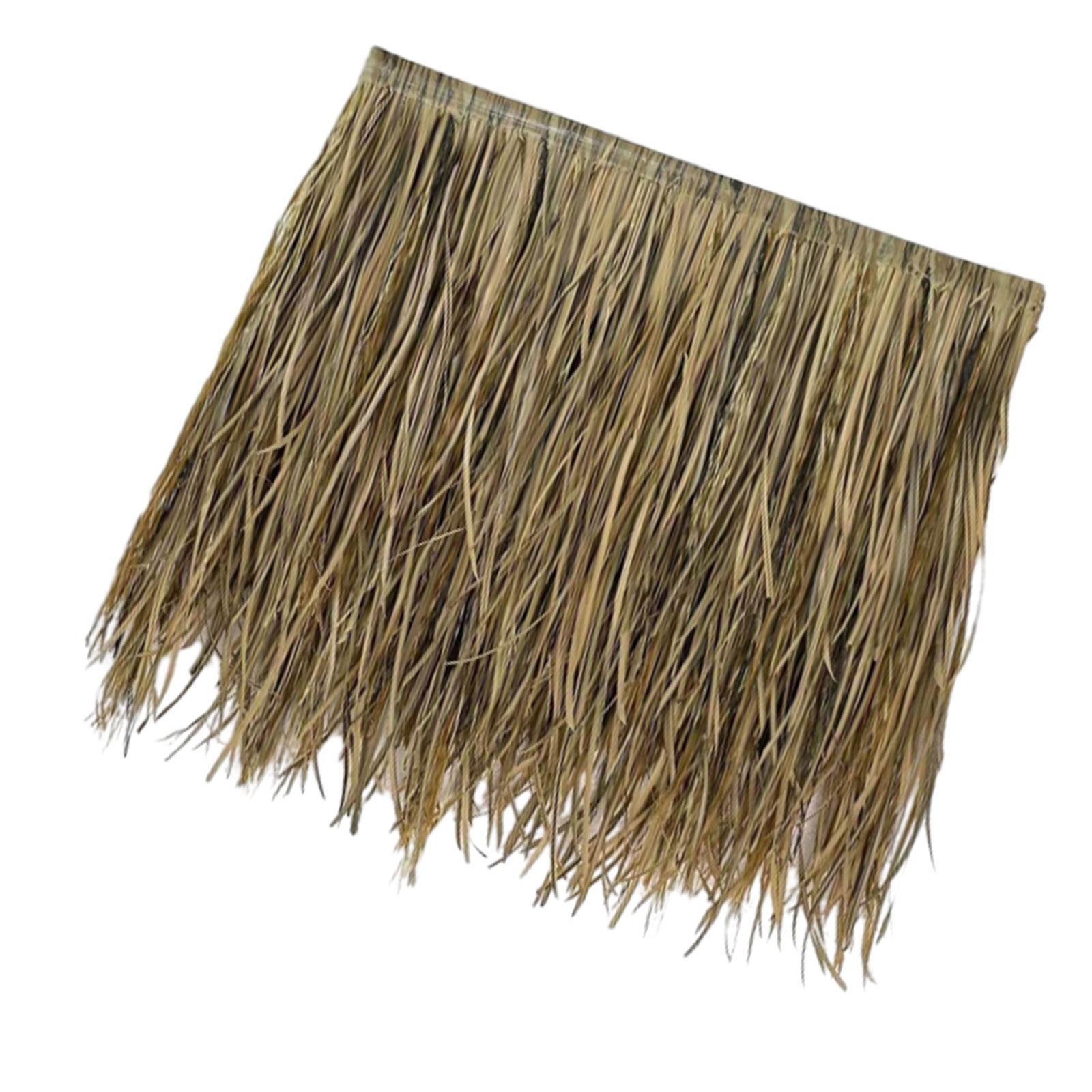 Magideal - Panel De Techo De Paja, Rollo De Paja De Palma, Accesorios De Simulación, Techo De Zócalo De Césped Fácil De Usar Para Valla Al Aire Libre, Barra Para Estilo H