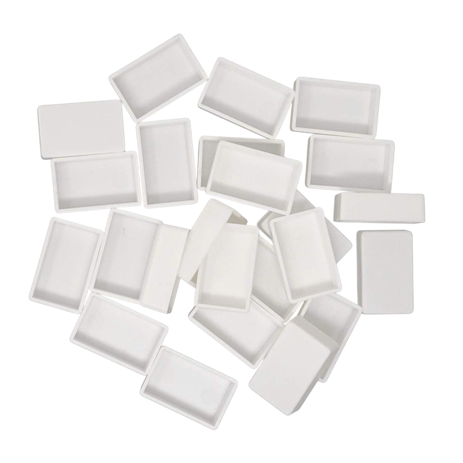 Magideal - Solsados De Acuarela De Color Vacío De 30 Veces, Recipiente De Cajas De Bandejas De Color De Agua Para Paletas De Acuarela De Bricolaje, Dibujo De P Blanco