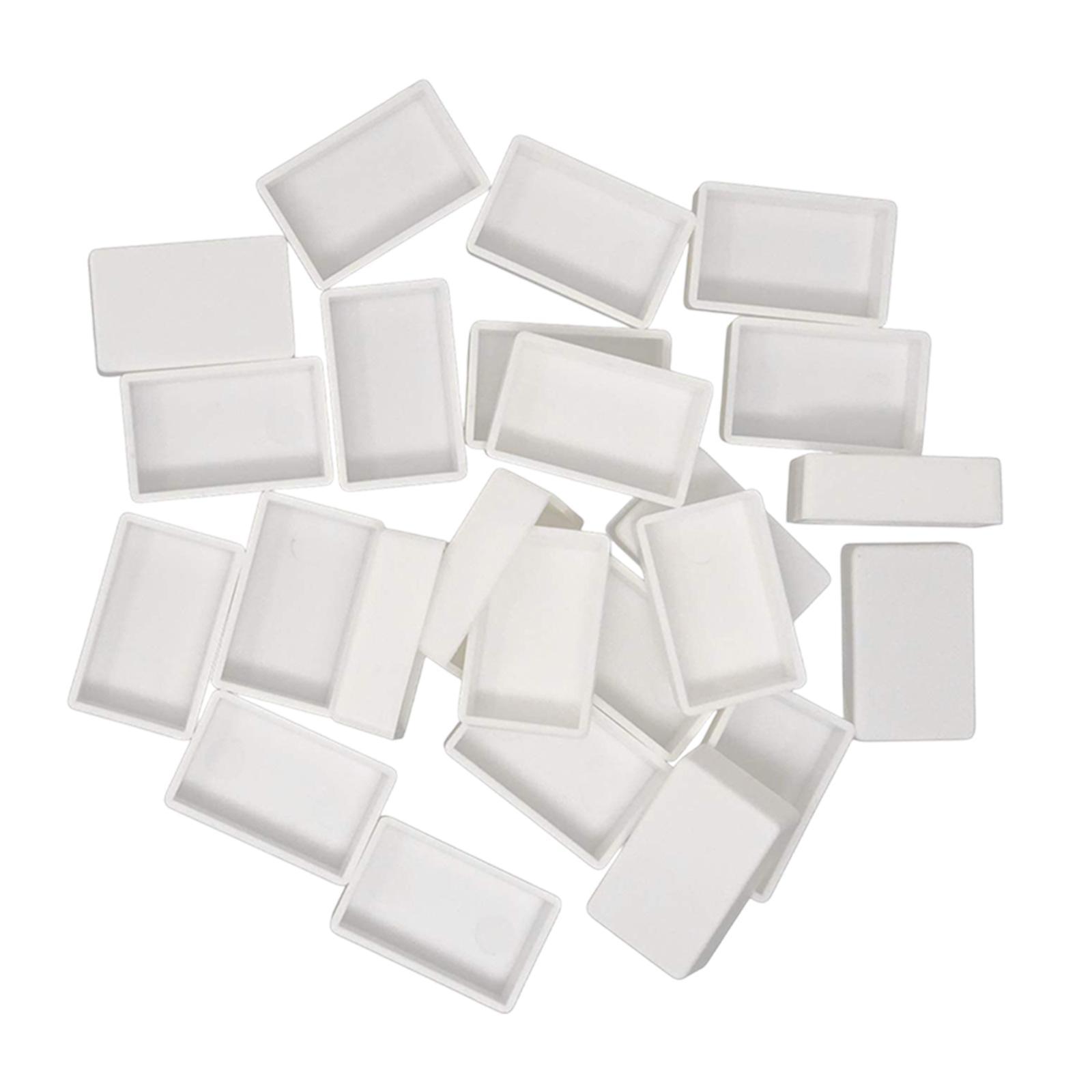 Magideal - Solsados De Acuarela De Color Vacío De 30 Veces, Recipiente De Cajas De Bandejas De Color De Agua Para Paletas De Acuarela De Bricolaje, Dibujo De P Blanco