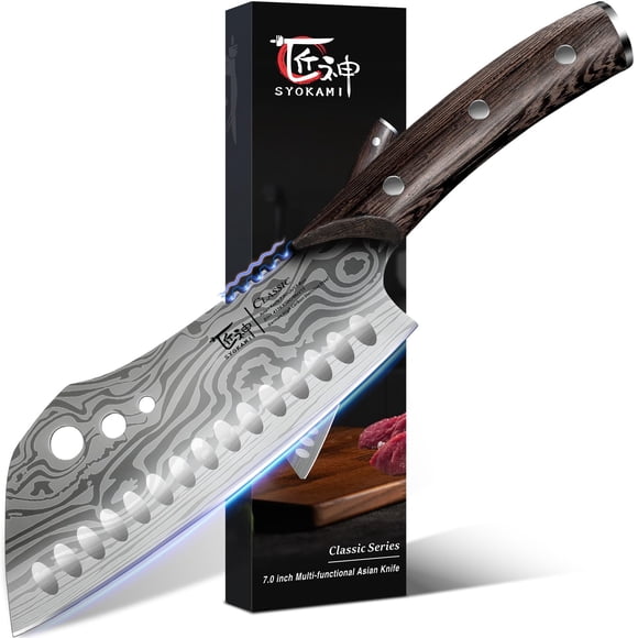 Cuchillo SYOKAMI Cleaver Chef 3 en 1 con separador de hierbas 7