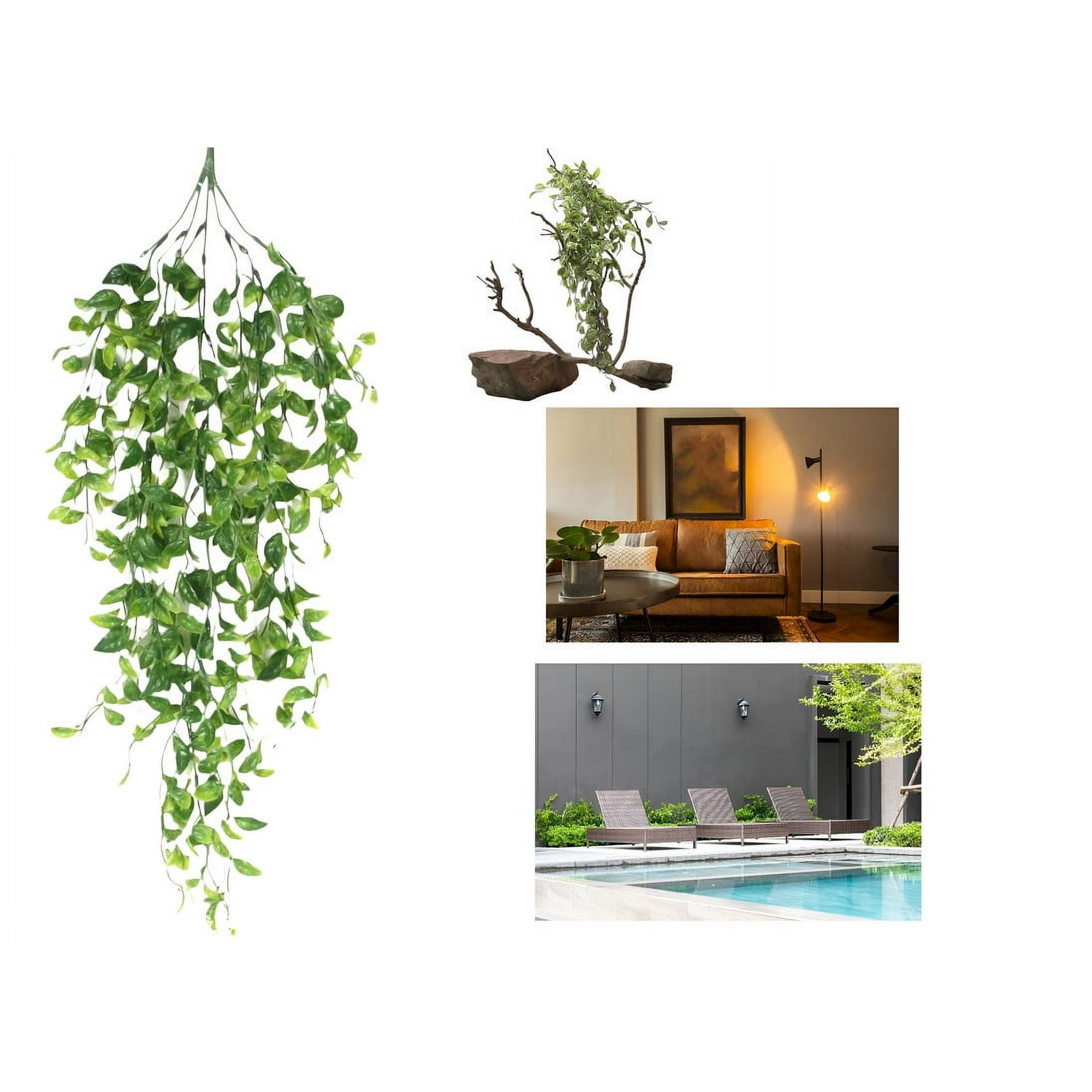 Genérico - Set 2 Plantas Ramo Arbusto Artificial Ramo Colgante Lau