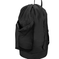 Xusx111 - Mochila Bolso De Lavandería, Mochila De Lavandería Con Correas De Hombro Y Bolsillo De Malla Ropa De Nylon Duradera Bolso De Hamper Con Cierre De Cordón Para La Universidad, (Negro)