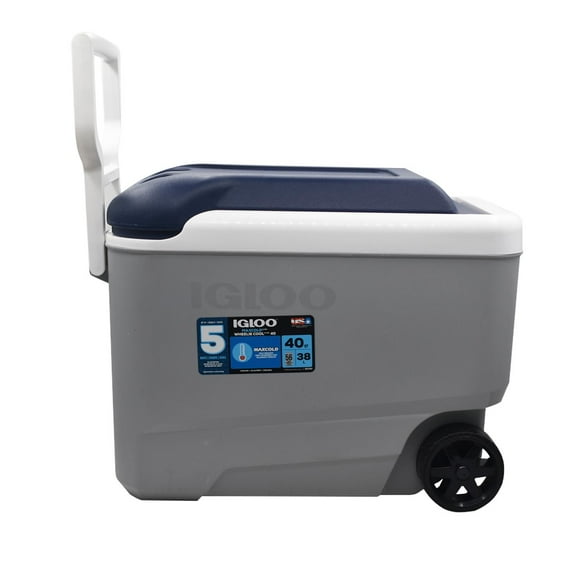 Cooler Nevera Hielera con Ruedas Maxcold Gris 38 Litro Igloo gris Tamano Unico