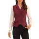 thumbnail image 1 of INSPIRE CHIC Chaleco de Traje para Mujer Doble Botonadura Negocios Solapa Elegante Chaleco de Cintura L Burdeos, 1 of 6