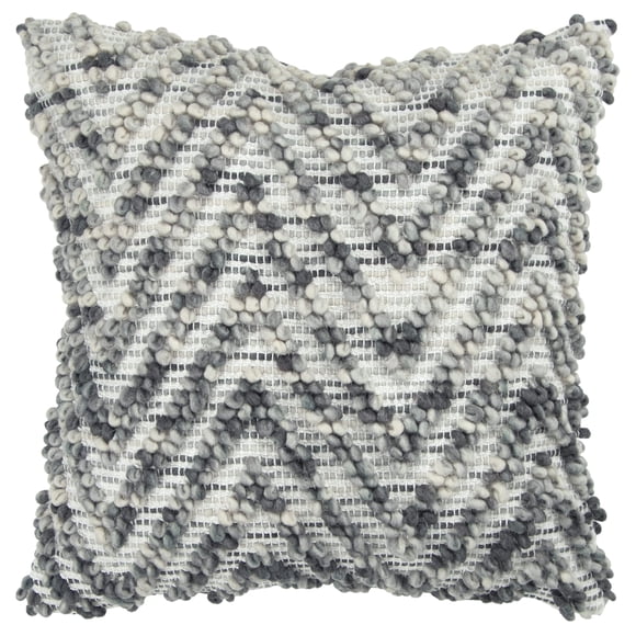 Almohada Rizzy Home T10823, relleno de polietileno, 20 x 20 cm, gris, neutro y negro