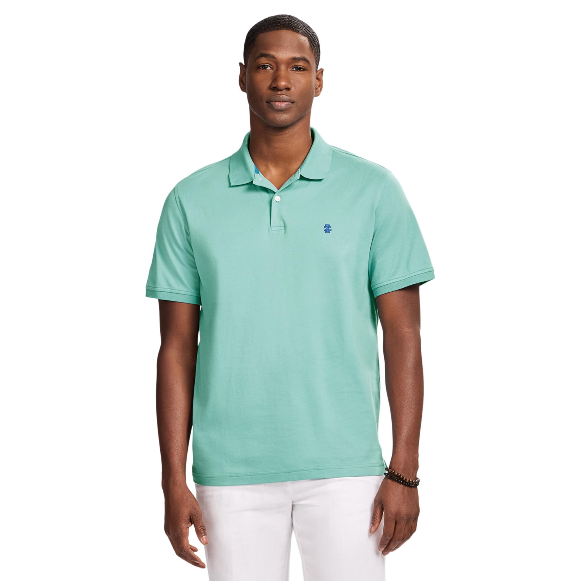 Camisa Polo Izod Para Hombre De Manga Corta Interlock Verde Beryl