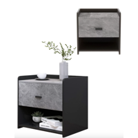 Habita2 Chile - Pack 2 Veladores Negro Elegante Midnight 1 Cajon Gris