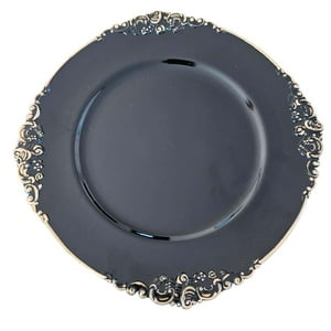 Diorama - Set 4 Portaplatos Elegantes Platos Base Negro Con Dorado
