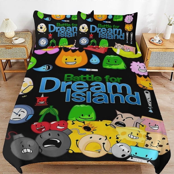 Juego De Ropa De Cama Bfdi Battle For Dream Island Funda Nórdica Cómoda Y Ligera Juego De Ropa De Cama Con Diseño De Dibujos Animados 3 Piezas