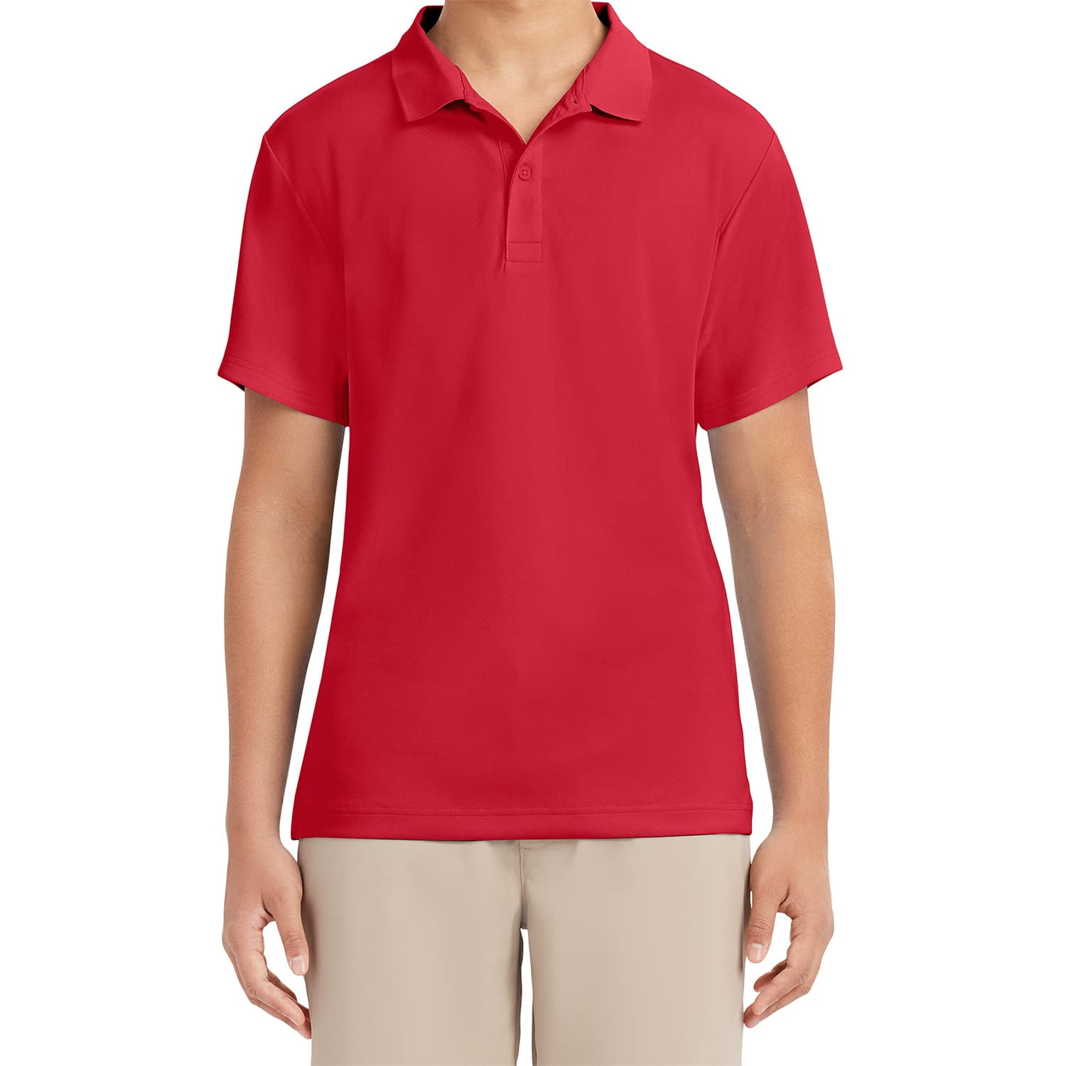 Polo Izod De Manga Corta Performance Para Hombre Rojo, Talla 38-39