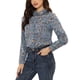 thumbnail image 4 of INSPIRE CHIC Camisa de Mujer con Botones, Estampado Floral Pequeño, Manga Larga, Cuello en Punta, Blusa de Oficina M Gris Azul, 4 of 6