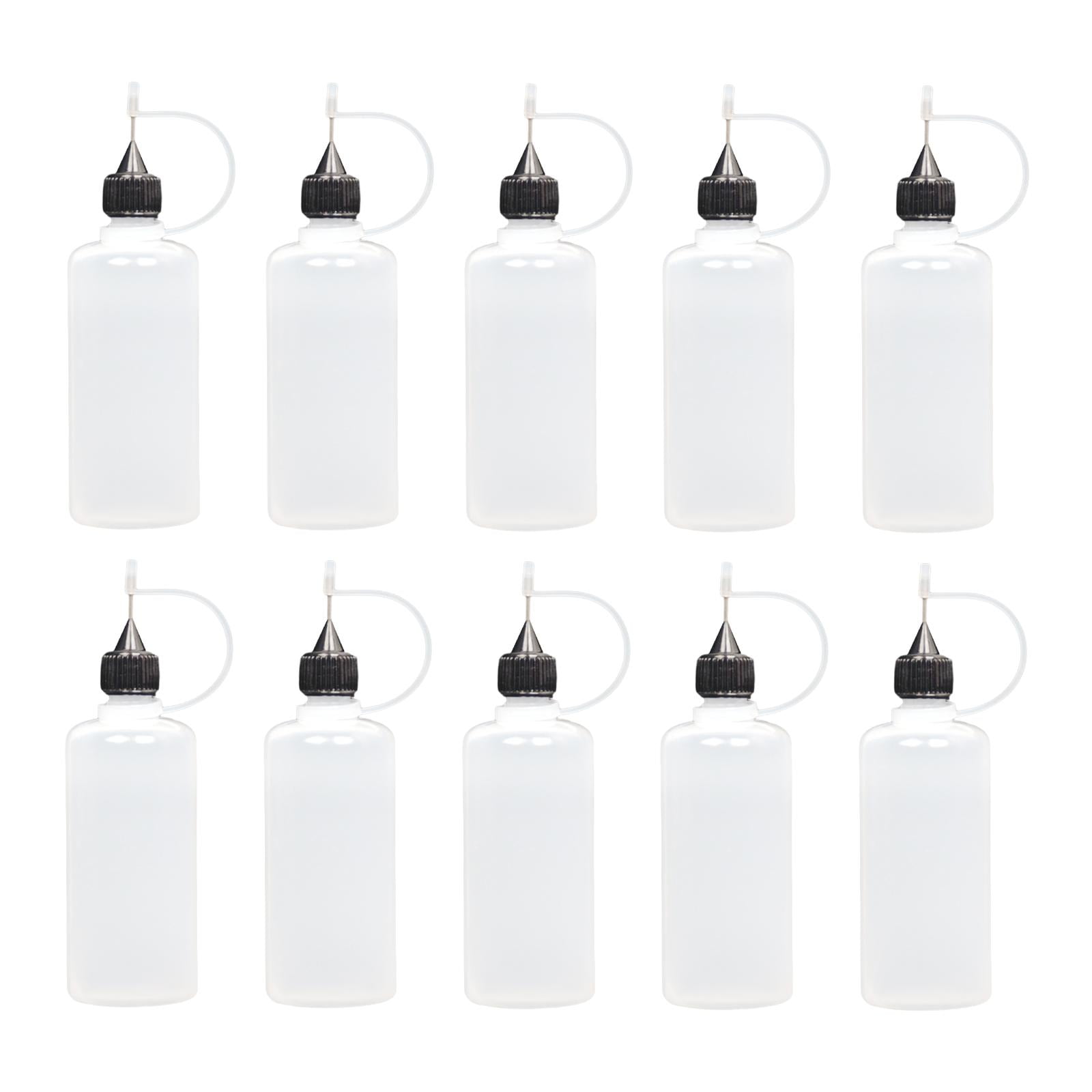 Magideal - 10x Botellas Con Punta De Precisión Pequeñas Botellas De Pegamento Duraderas Y Fáciles De Llenar Botellas Cuentagotas De Líquido Para Quilling Pintura 60ml