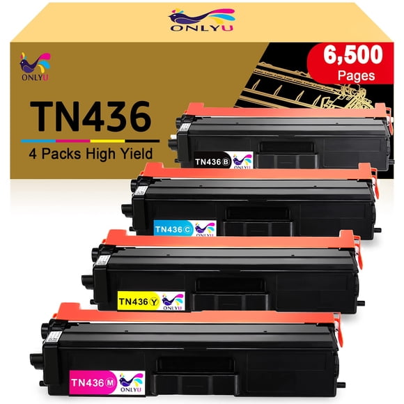 Cartucho de tóner ONLYU compatible para Brother TN436, paquete de 4