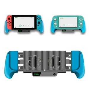 Genérico - Compatible Con Nintendo Switch Lite/Switch, Ventilador Con Batería Recargable, Empuñadura Ergonómica Ajustable Y Asa De Carga Extensible-Azul