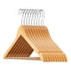 thumbnail image 2 of Pack 3 Perchas Colgadores Ganchos De Madera Ropa Perchero marron claro, 2 of 2