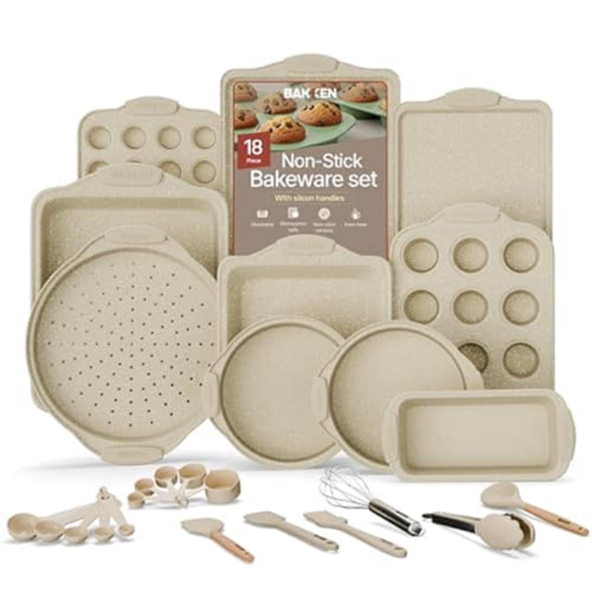 Juego De Utensilios Para Hornear Bakkenmaster Deluxe De Acero Al Carbono Antiadherente De 18 Piezas