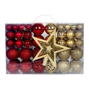 Magideal - 101 Piezas De Adornos Navideños Para Decoración De , Estrella, Adornos Duraderos Para Bricolaje, Adornos Colgantes Para Navidad, Oficina, Vacacio Oro Rojo