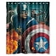 thumbnail image 1 of Cortina de ducha de Los Vengadores Chris Evans, juego de cortina de baño con ganchos, tamaño 60 x 72 pulgadas, 1 of 3