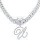 thumbnail image 1 of Stylish Hip Hop Cuban Butterfly Necklace with White Letter Initials, 1 of 5